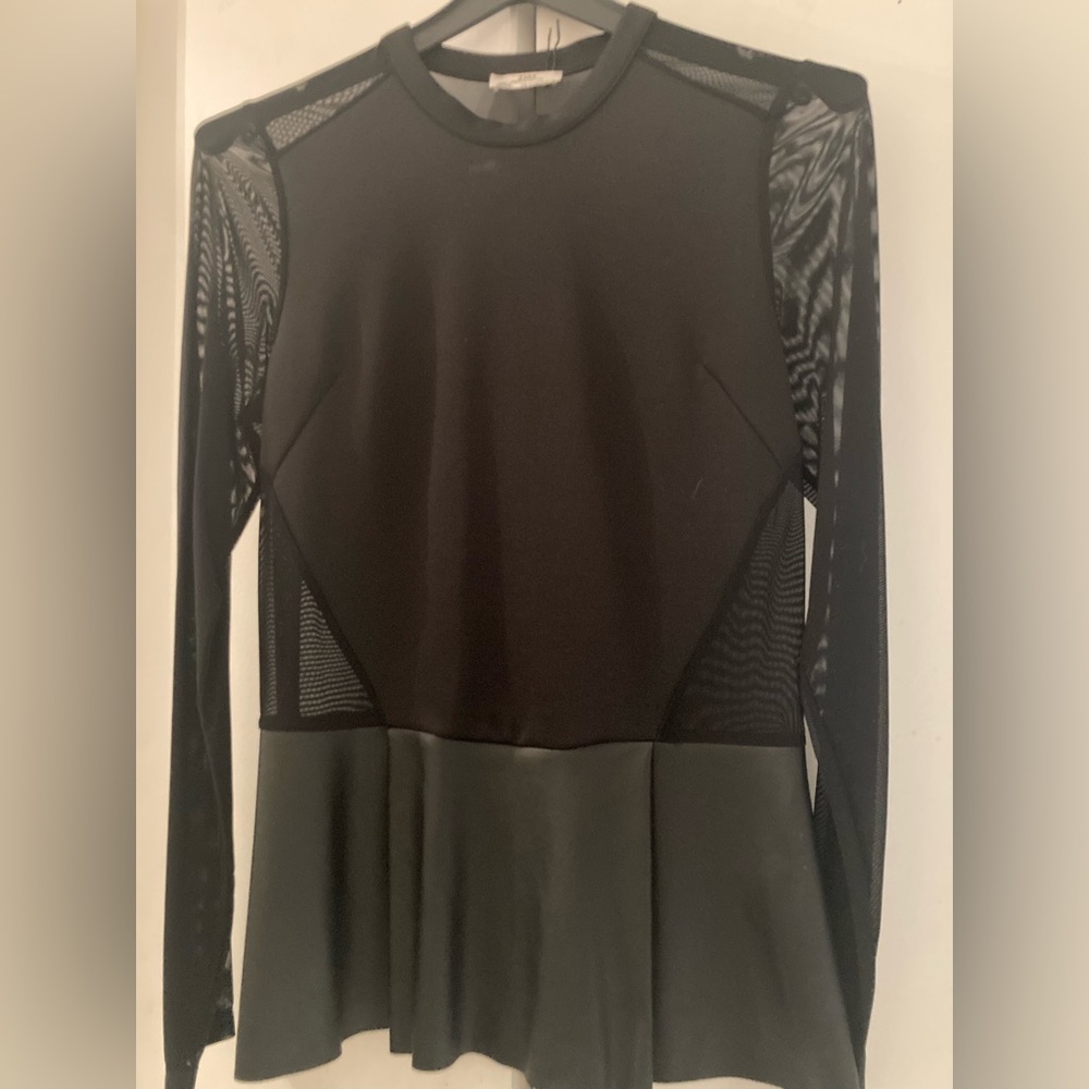 Zara faux leather peblum top